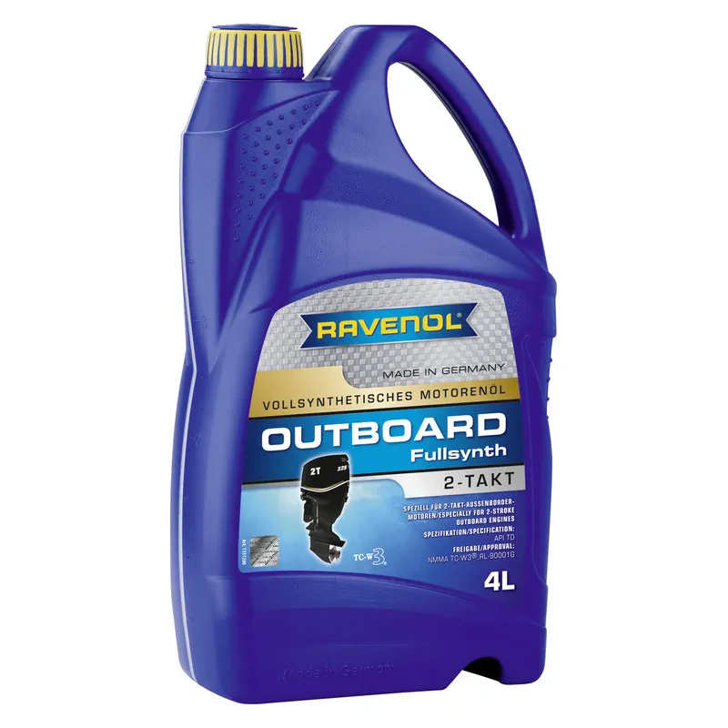 Моторное масло для 2Т лодочных моторов RAVENOL Outboardoel 2T Fullsynth (4 литра)