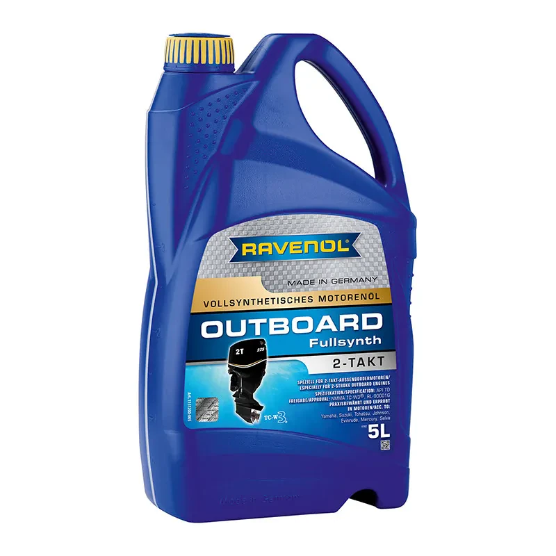 Моторное масло для 2Т лодочных моторов RAVENOL Outboardoel 2T Fullsynth (5 литров)