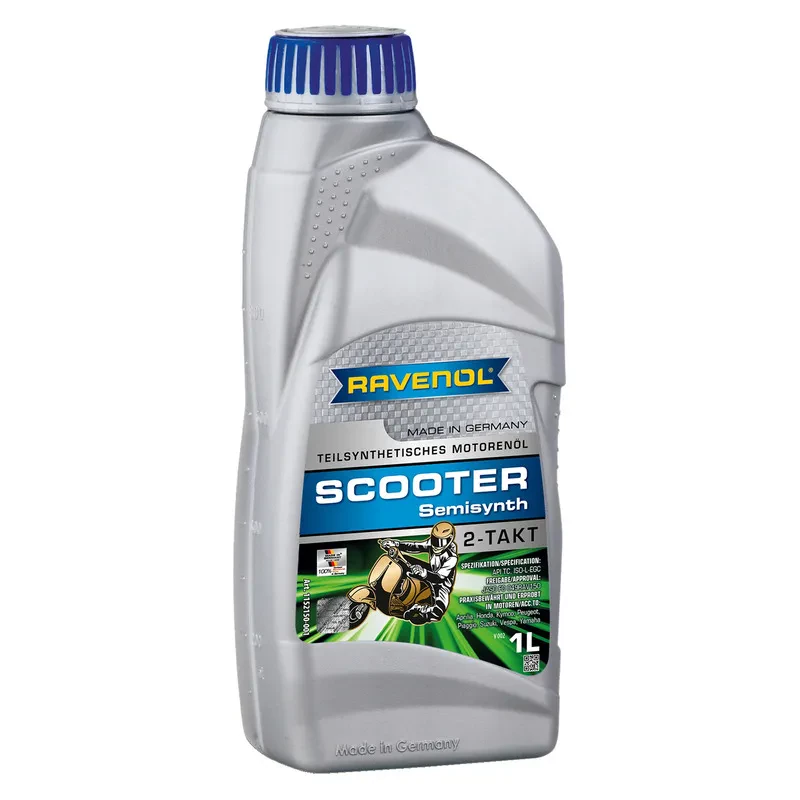 Моторное масло для 2T скутеров RAVENOL Scooter 2-Takt Teilsynt (1 литр)