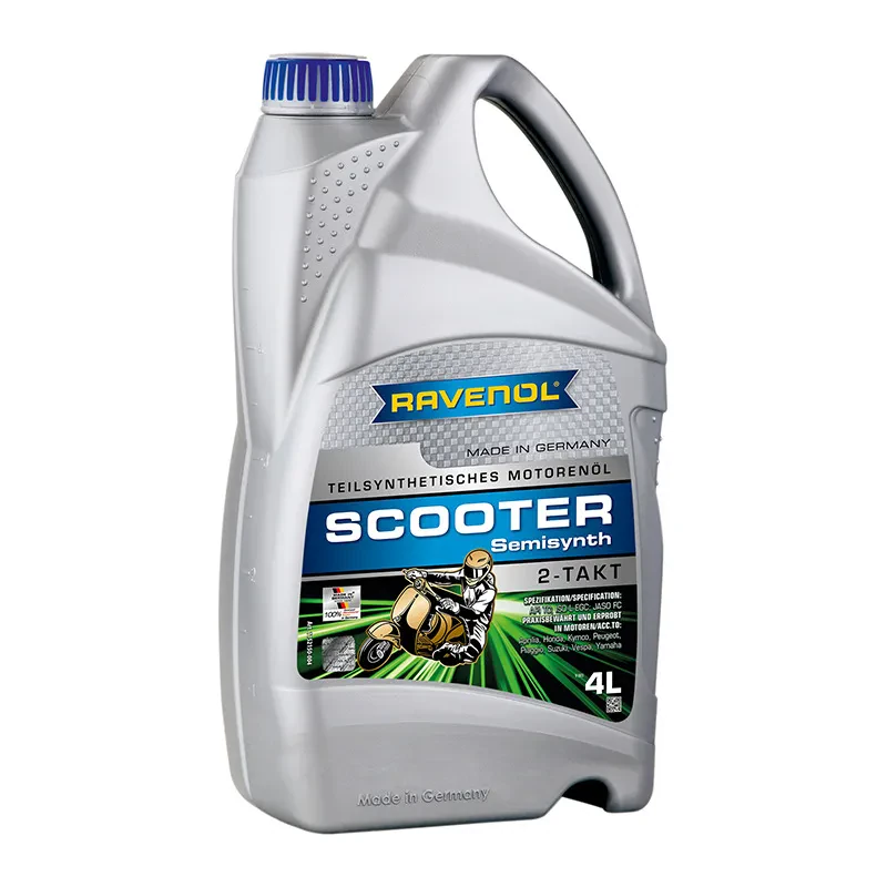 Моторное масло для 2T скутеров RAVENOL Scooter 2-Takt Teilsynt (4 литра)