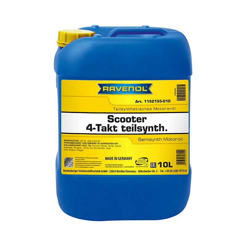 Моторное масло для 4-T скутеров RAVENOL Scooter 4-Takt Teilsynth (10 литров)