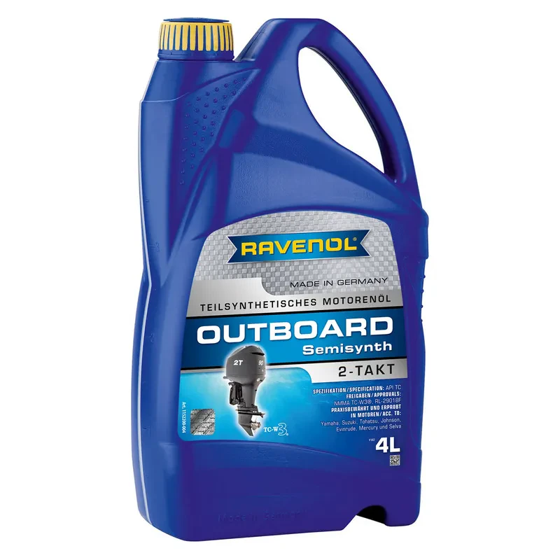 Моторное масло для 2Т лодочных моторов RAVENOL Outboardoel 2T Teilsynth (4 литра)