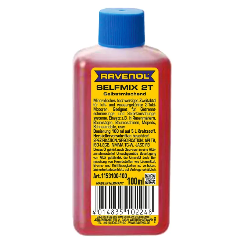 Моторное масло для 2T RAVENOL Selfmix 2T (0,1 литра)
