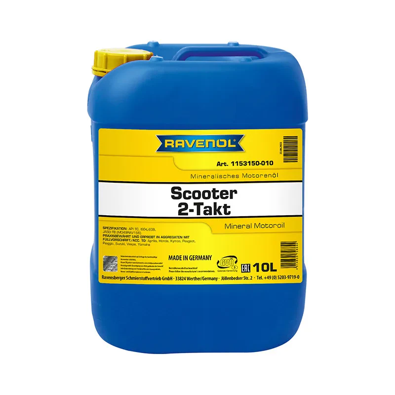 Моторное масло для 2T скутеров RAVENOL Scooter 2-Takt Mineral (10 литров)