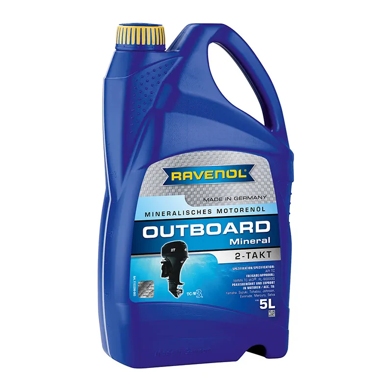 Моторное масло для 2Т лодочных моторов RAVENOL Outboard 2T Mineral (5 литров)