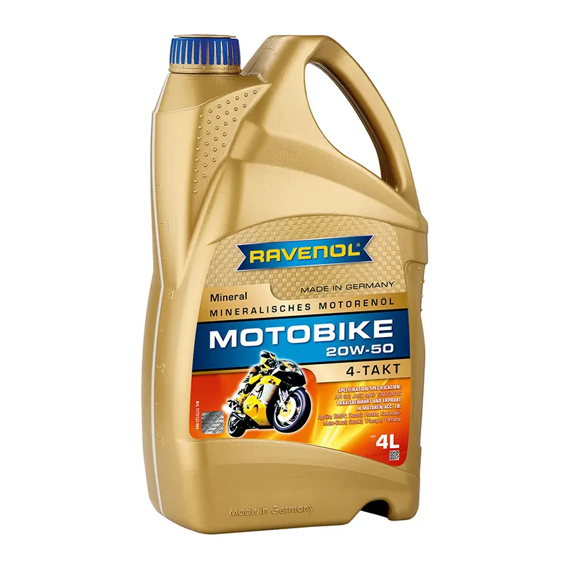 Моторное масло RAVENOL Motobike 4-T Mineral 20W-50 (4 литра)