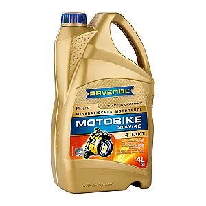 Моторное масло RAVENOL Motobike 4-T Mineral 20W-40 (4 литра)