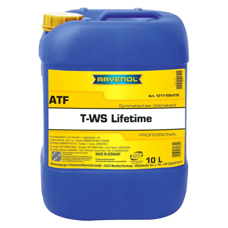 Масло АКПП RAVENOL ATF T-WS Lifetime Fluid (10 литров)