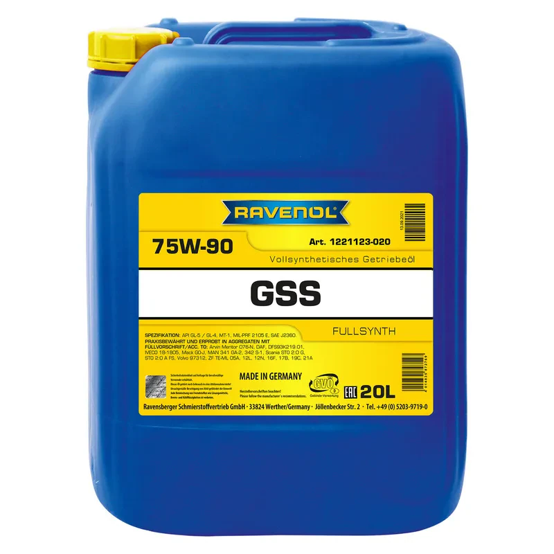 Трансмиссионное масло RAVENOL Gear Super Synth GSS 75W-90 (20 литров)