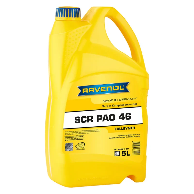Компрессорное масло RAVENOL Screw SCR PAO 46 (5 литров)