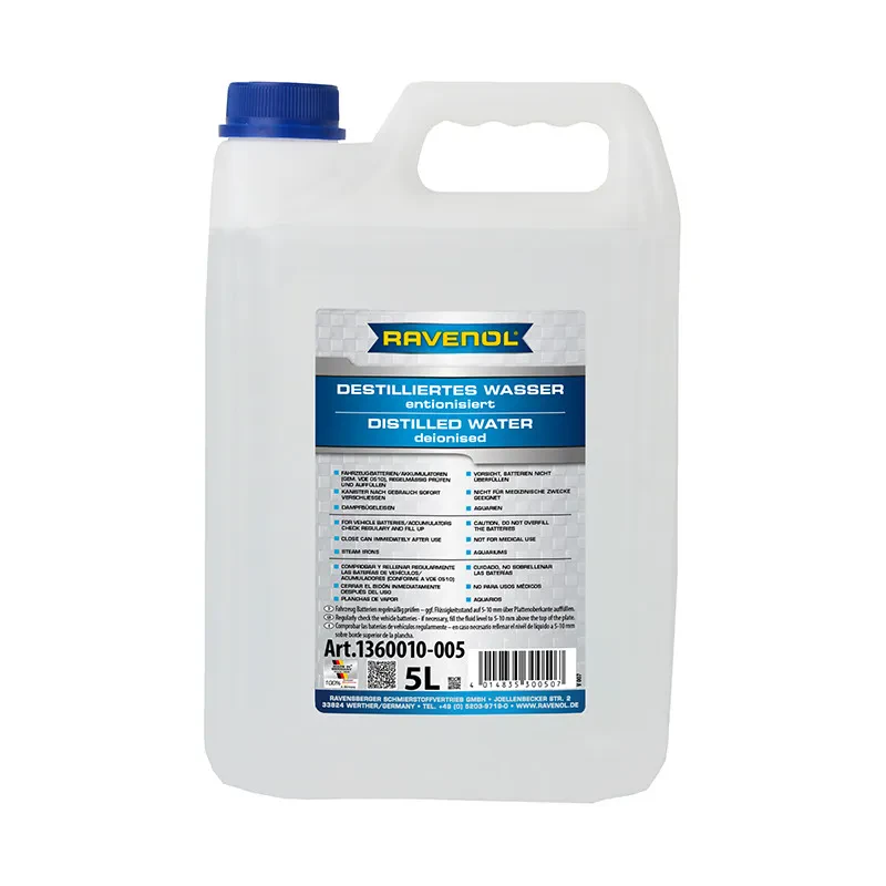 Дистиллированная деионизированная вода RAVENOL destilliertes Wasser (5 литров)