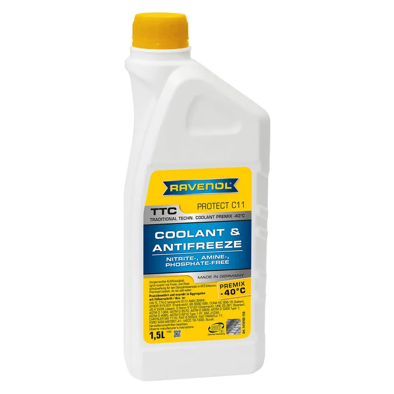 Антифриз RAVENOL TTC Protect C11 Premix -40C (готовый) (1,5 литра)