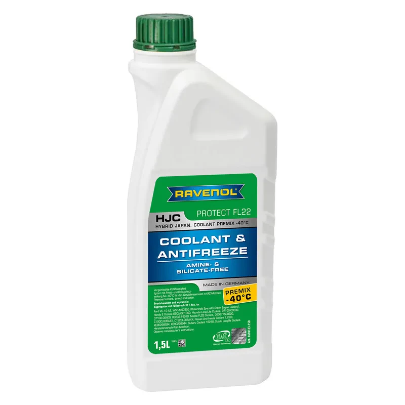 Антифриз RAVENOL HJC Hybrid Japanese Coolant Premix -40C (готовый) (1,5 литра)