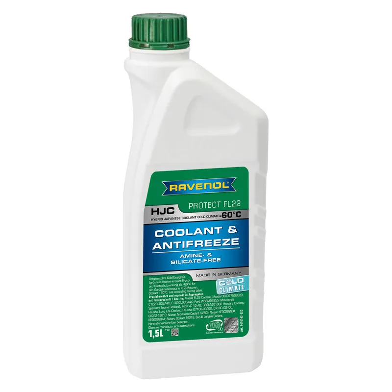 Антифриз RAVENOL HJC Protect FL22 COLD CLIMATE Premix -60C (готовый) (1,5 литра)