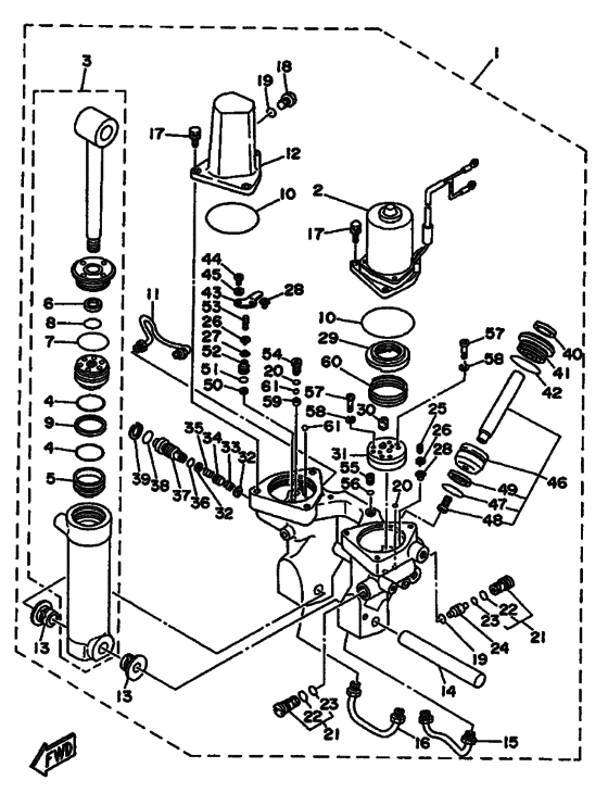 Power trim и tilt в сборе (see
