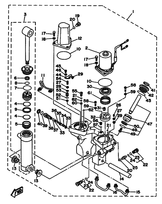 Power trim и tilt в сборе (see