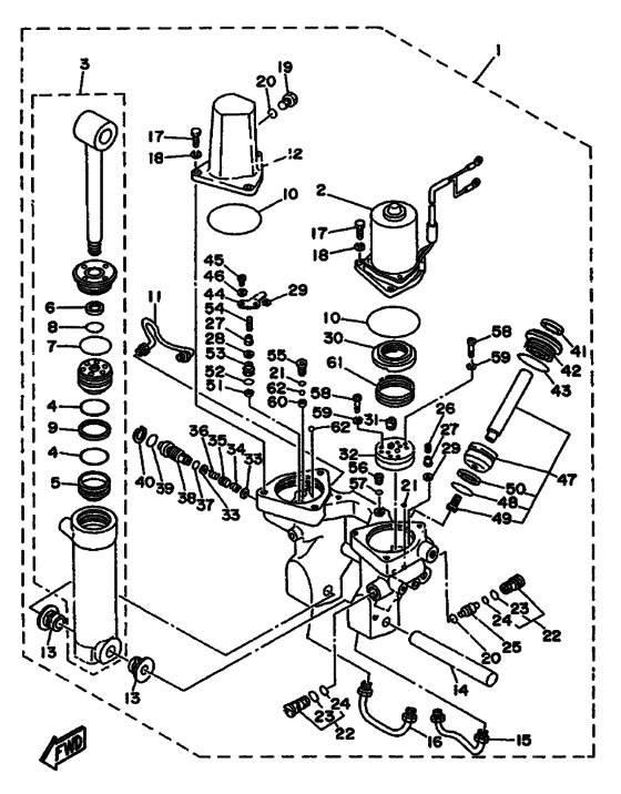 Power trim и tilt в сборе (see