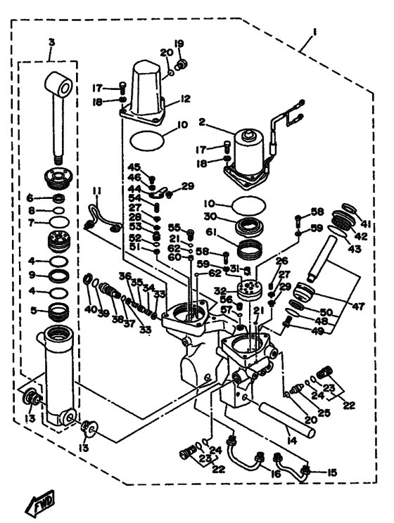 Power trim и tilt в сборе (see