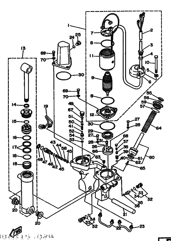 Power trim и tilt в сборе (see