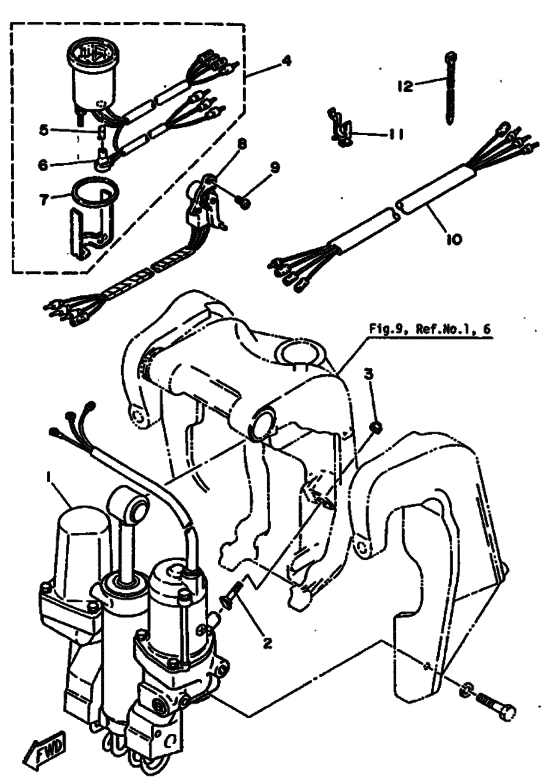 Power trim и tilt в сборе (see