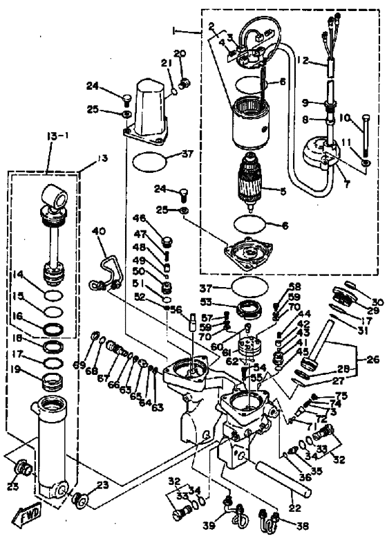 Power trim tilt в сборе (Serial number from: 453824)