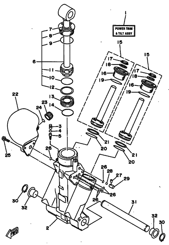 Power trim и tilt в сборе (see