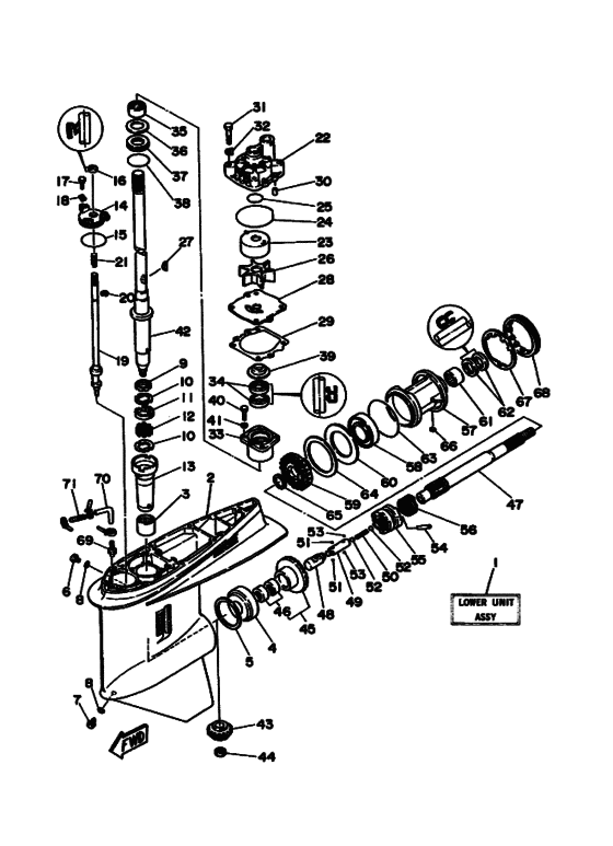 Lower casing. привод 1