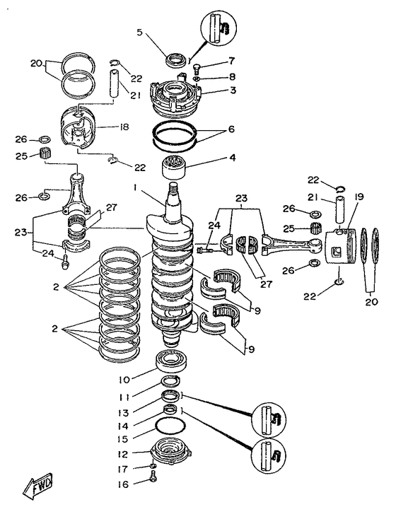 Коленчатый вал и Поршень