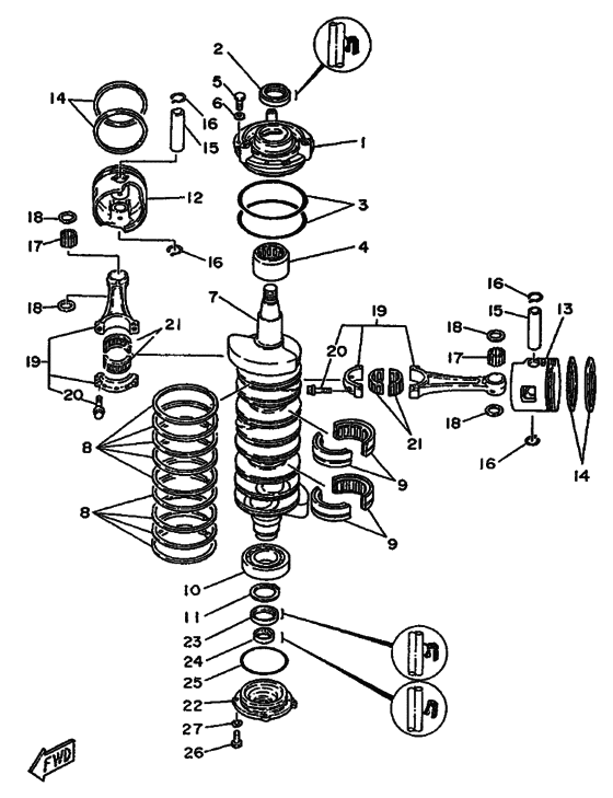 Коленчатый вал и Поршень