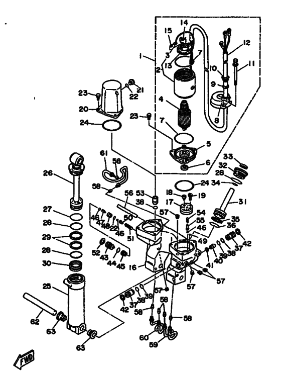 Power trim и tilt в сборе (see