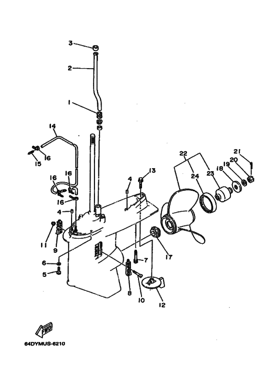 Lower casing. привод 2 (USA)