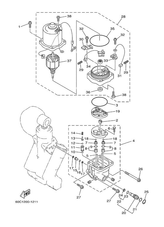 Power trim и tilt в сборе 2