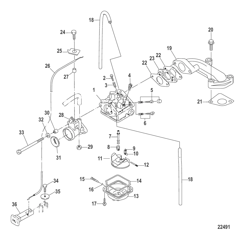 Carburetor All Models-Serial # 0R318095 and Below