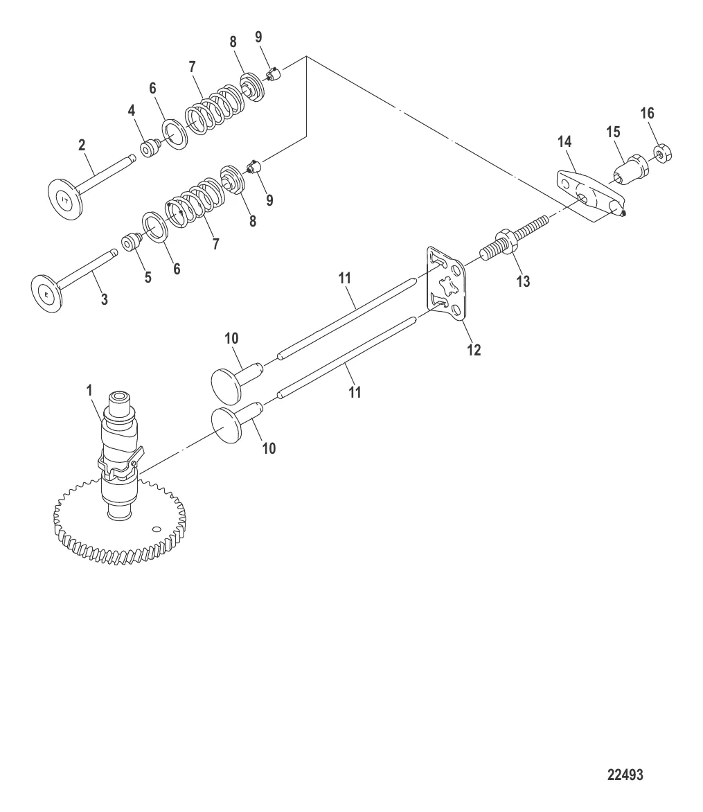 Camshaft and Valves Serial # 0R318095 and Below