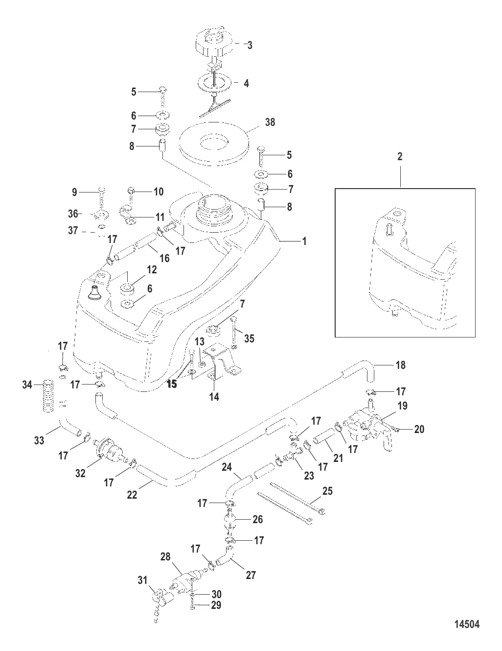 Integral Fuel Tank 4 Horsepower