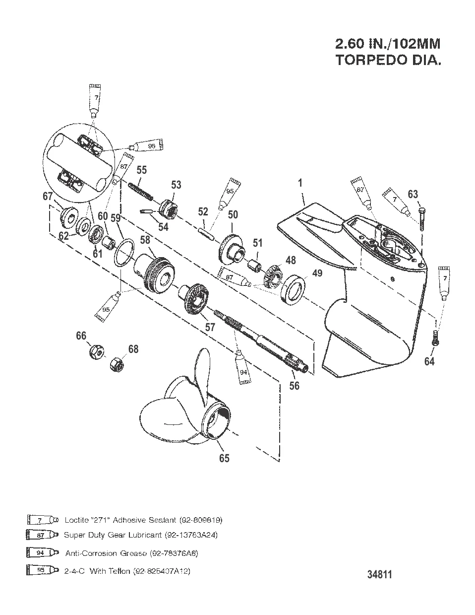 Gear Housing Propeller Shaft - 2.00:1 Gear Ratio