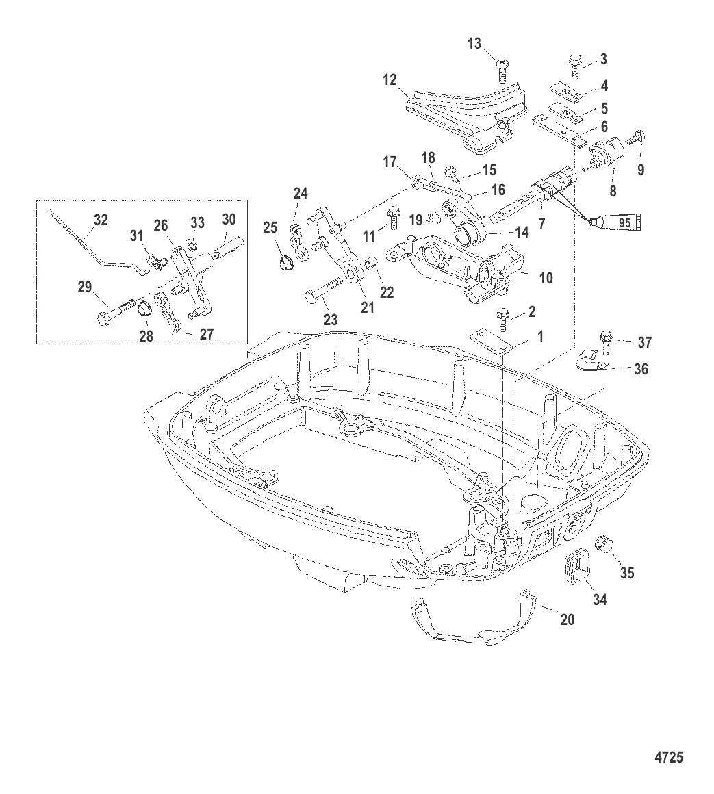 Throttle/Shift Linkage (Non-Handle Models)