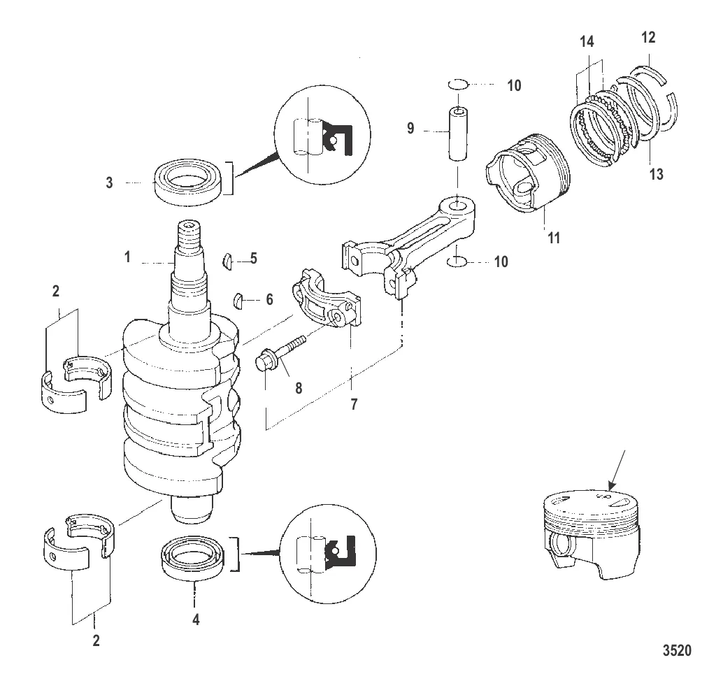Crankshaft, Pistons and Connecting Rods