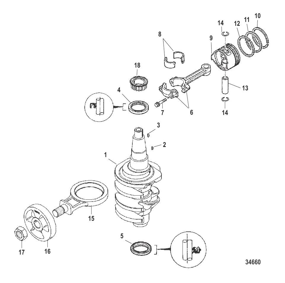 Crankshaft, Pistons and Connecting Rods