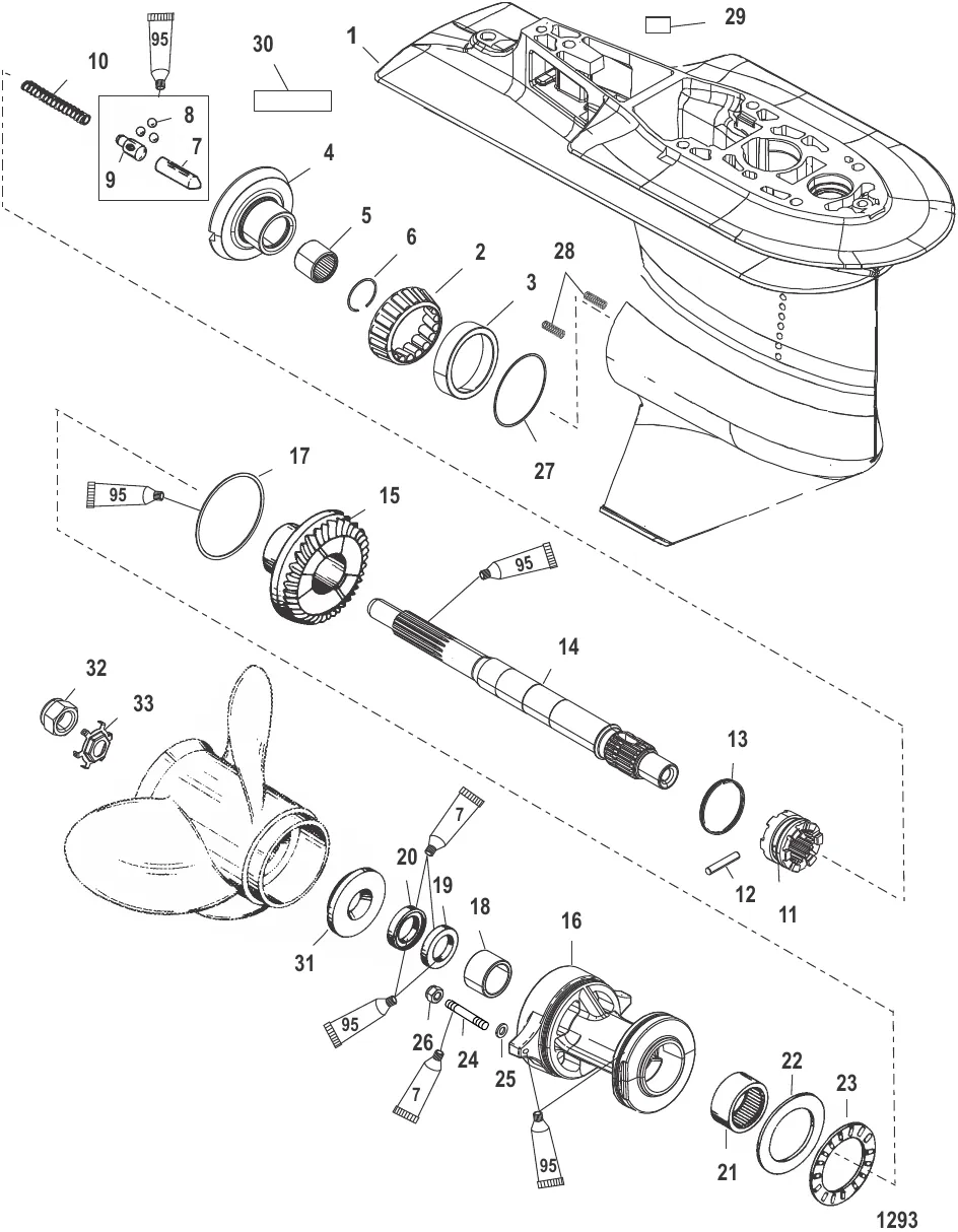 Gear Housing (Prop Shaft - 2.31:1 - S/N-0T625303 and below)