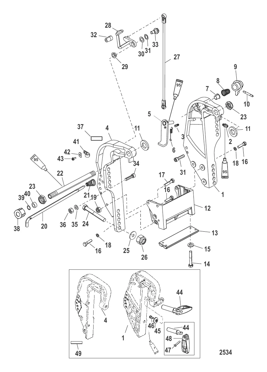 Transom Bracket - Thumb Screw