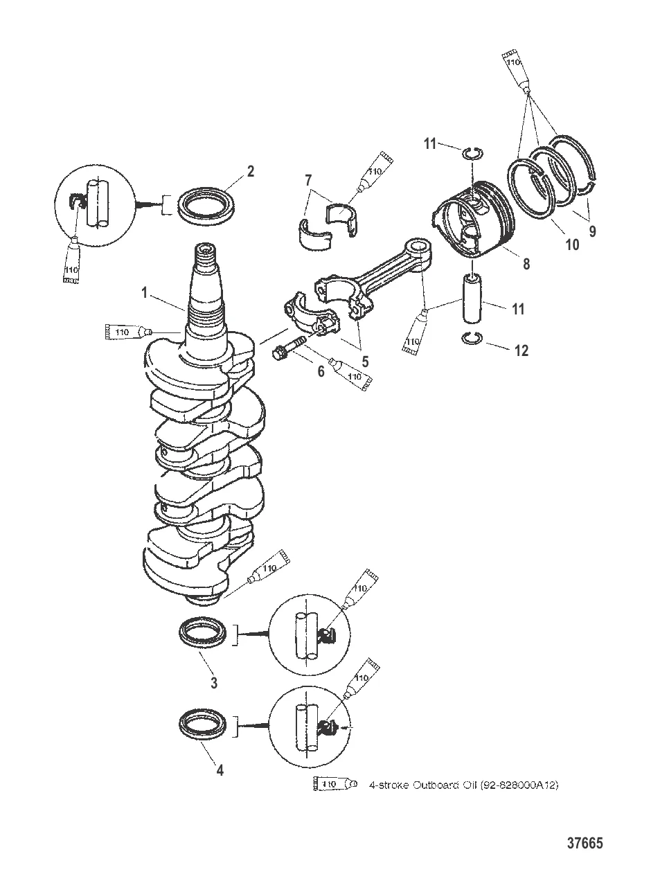 CRANKSHAFT, PISTON AND CONNECTING ROD