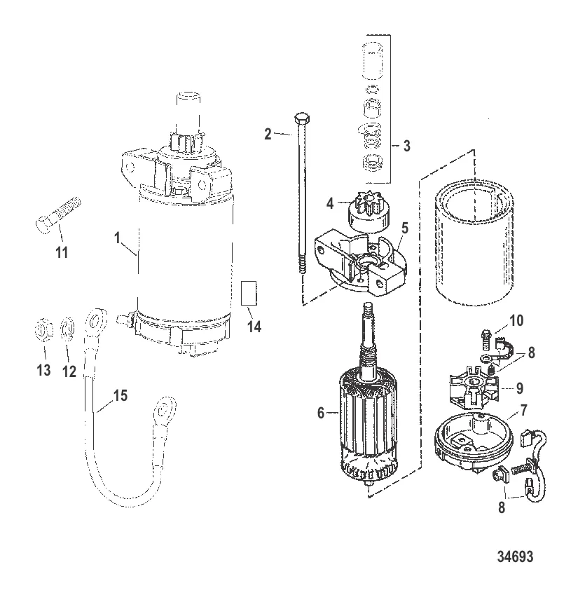 STARTER MOTOR (S/N-0G472133 AND UP)