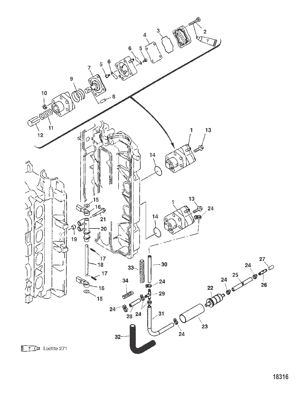 Fuel Pump (Serial Number 0T408999 & Below)