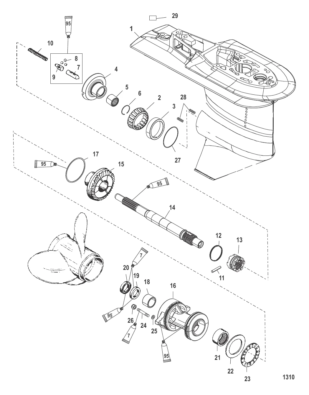 Gear Hsg Prop 2.07:1-S/N-0T598999 & Below