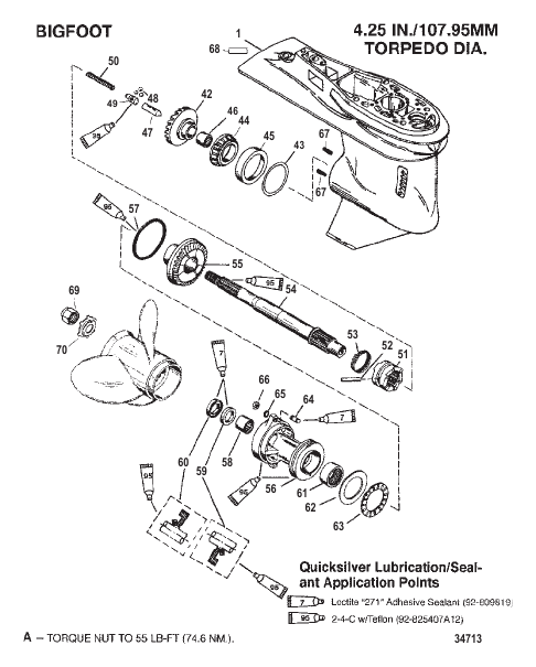 Gearhousing Propeller Shaft - 2.31:1 Gear Ratio-Bigfoot
