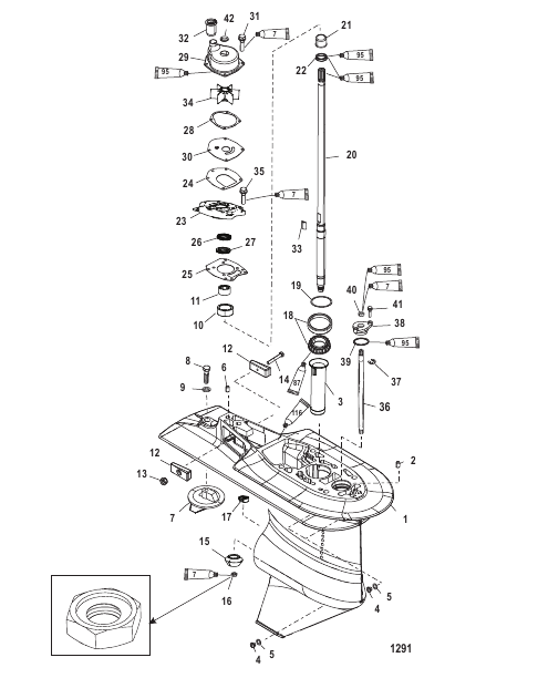 Gear Housing Driveshaft 2.33:1