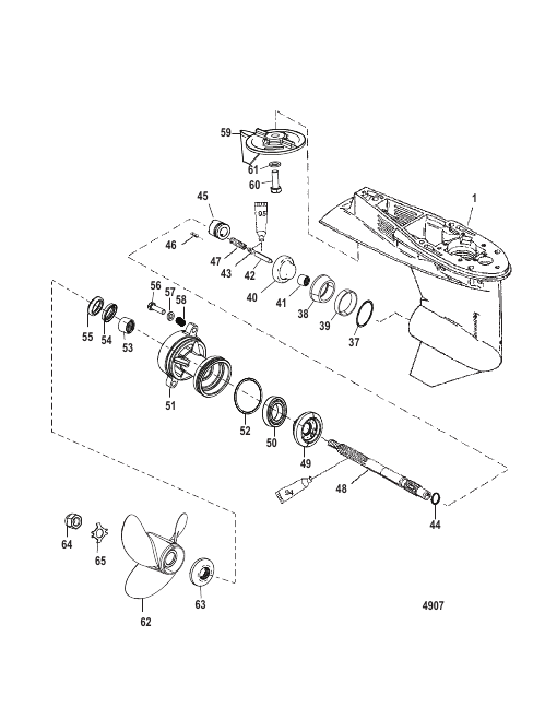 Gear Housing Propeller Shaft - 1.64:1 Gear Ratio