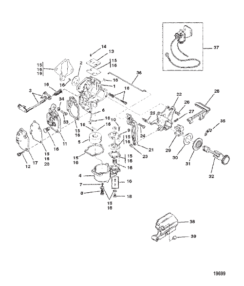 Carb (15)(USA-S/N-0G112449/BEL-S/N-9831799 & Below)