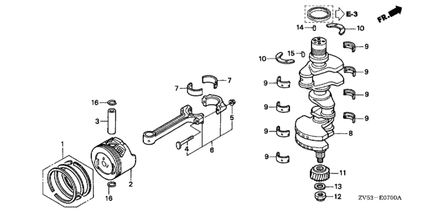 Коленчатый вал и Поршень